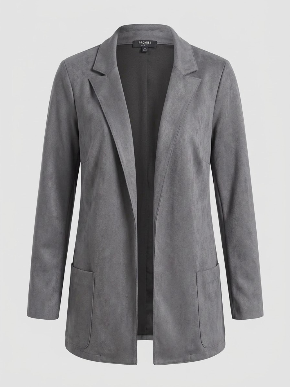 Premise Grey Open-Front Notch Lapel Blazer